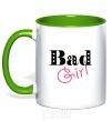 Mug with a colored handle BAD GIRL Simple kelly-green фото