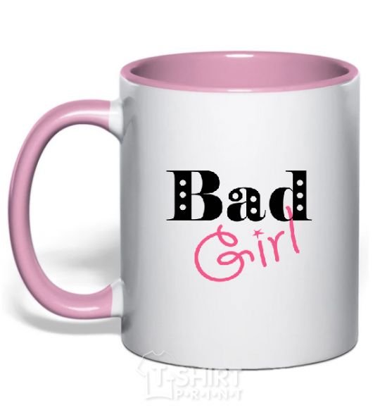 Чашка с цветной ручкой BAD GIRL Simple Нежно розовый фото