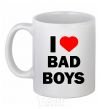 Чашка керамическая I LOVE BAD BOYS Белый фото