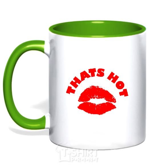 Mug with a colored handle THATS HOT kelly-green фото