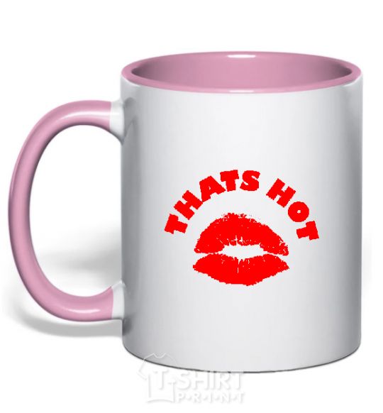 Mug with a colored handle THATS HOT light-pink фото