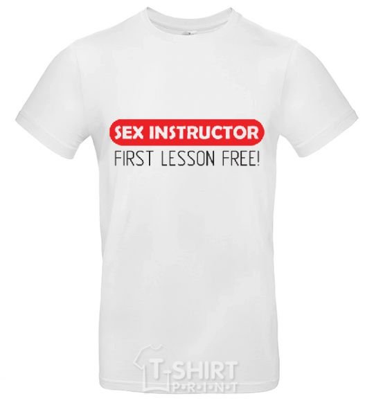 Men's T-Shirt SEX INSTRUCTOR. FREE White фото