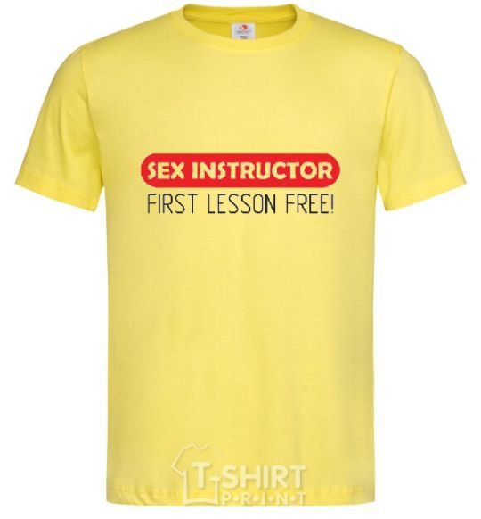 Men's T-Shirt SEX INSTRUCTOR. FREE cornsilk фото