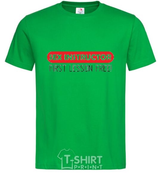 Men's T-Shirt SEX INSTRUCTOR. FREE kelly-green фото