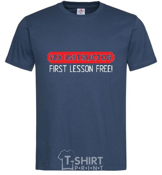 Men's T-Shirt SEX INSTRUCTOR. FREE navy-blue фото