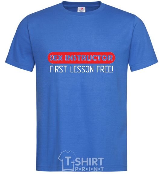 Men's T-Shirt SEX INSTRUCTOR. FREE royal-blue фото