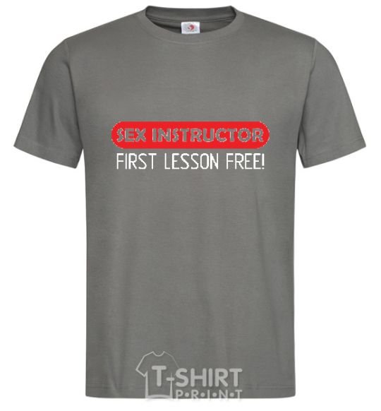 Men's T-Shirt SEX INSTRUCTOR. FREE dark-grey фото