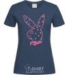 Women's T-shirt PINK PLAYBOY navy-blue фото