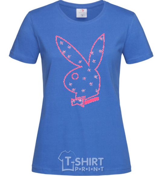 Women's T-shirt PINK PLAYBOY royal-blue фото