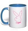 Mug with a colored handle PINK PLAYBOY royal-blue фото