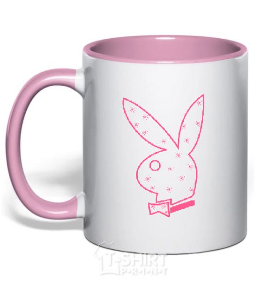 Mug with a colored handle PINK PLAYBOY light-pink фото