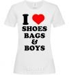 Женская футболка I LOVE SHOES, BAGS & BOYS Белый фото