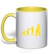 Mug with a colored handle ROBOT EVOLUTION yellow фото