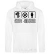 Men`s hoodie HAPPINESS IS SIMPLE White фото