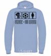 Men`s hoodie HAPPINESS IS SIMPLE sky-blue фото