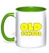 Mug with a colored handle OLD SCHOOL kelly-green фото