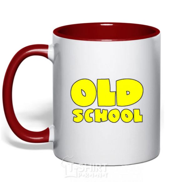 Mug with a colored handle OLD SCHOOL red фото