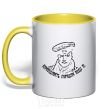 Mug with a colored handle OSTAP BENDER yellow фото