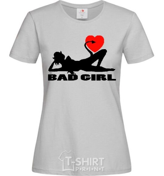 Women's T-shirt BAD GIRL Picture grey фото