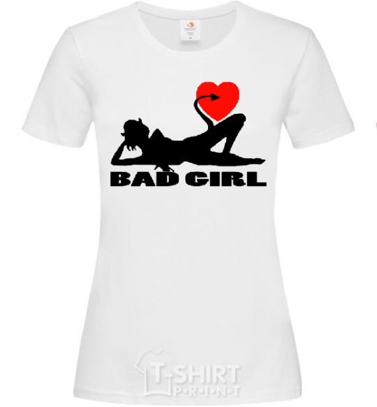 Women's T-shirt BAD GIRL Picture White фото