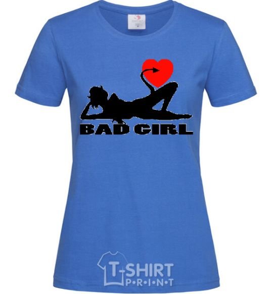 Women's T-shirt BAD GIRL Picture royal-blue фото