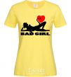Women's T-shirt BAD GIRL Picture cornsilk фото