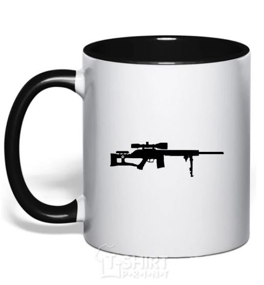 Mug with a colored handle SNIPER black фото