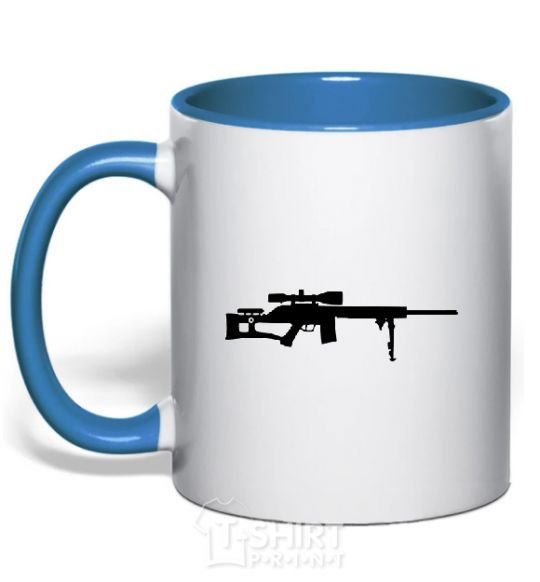 Mug with a colored handle SNIPER royal-blue фото