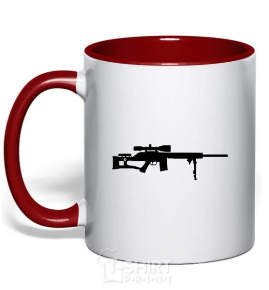 Mug with a colored handle SNIPER red фото