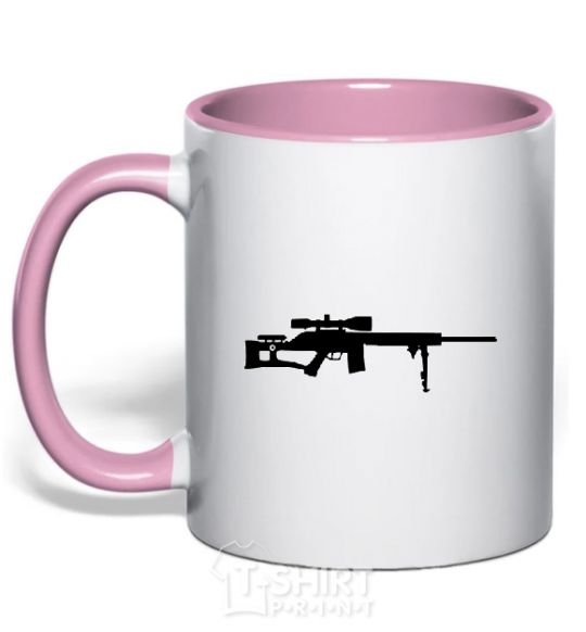 Mug with a colored handle SNIPER light-pink фото