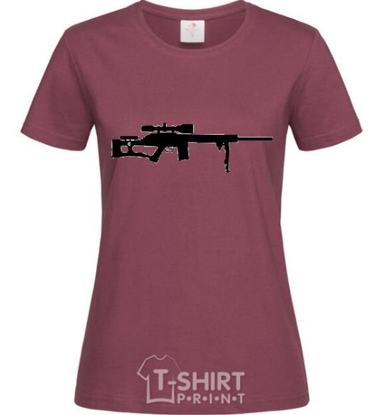 Women's T-shirt SNIPER burgundy фото