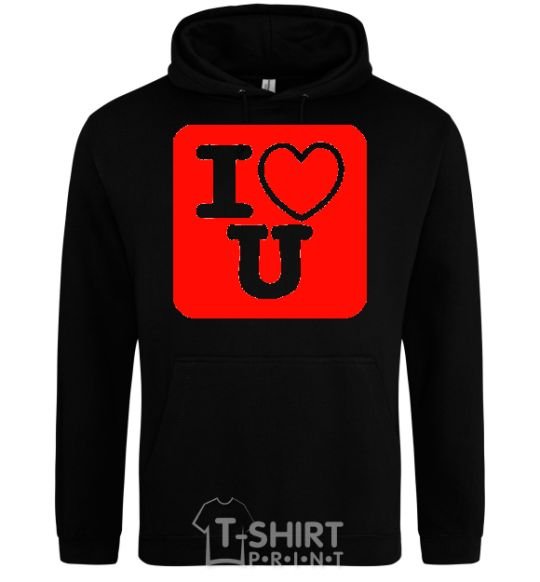 Men`s hoodie I LOVE U black фото