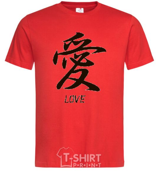 Men's T-Shirt LOVE IEROGLIF red фото