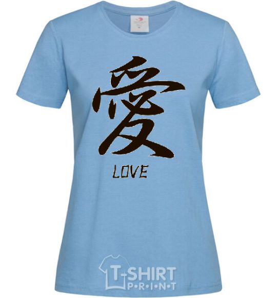 Женская футболка LOVE IEROGLIF Голубой фото