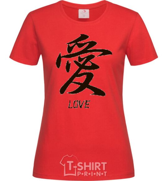 Женская футболка LOVE IEROGLIF Красный фото