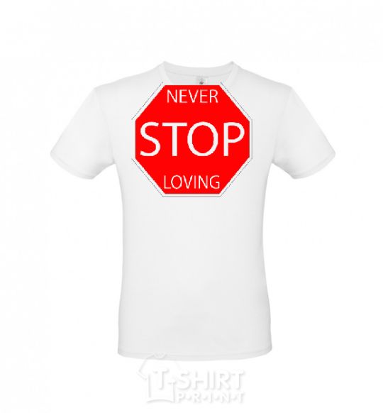 Men's T-Shirt NEVER STOP LOVING White фото