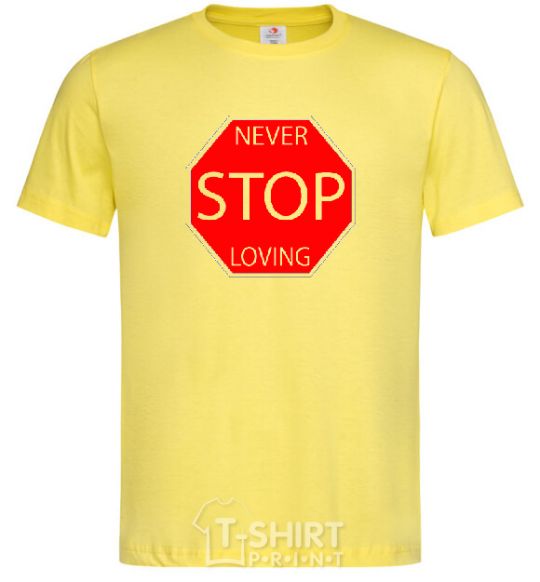 Men's T-Shirt NEVER STOP LOVING cornsilk фото