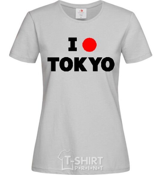 Women's T-shirt I LOVE TOKYO grey фото