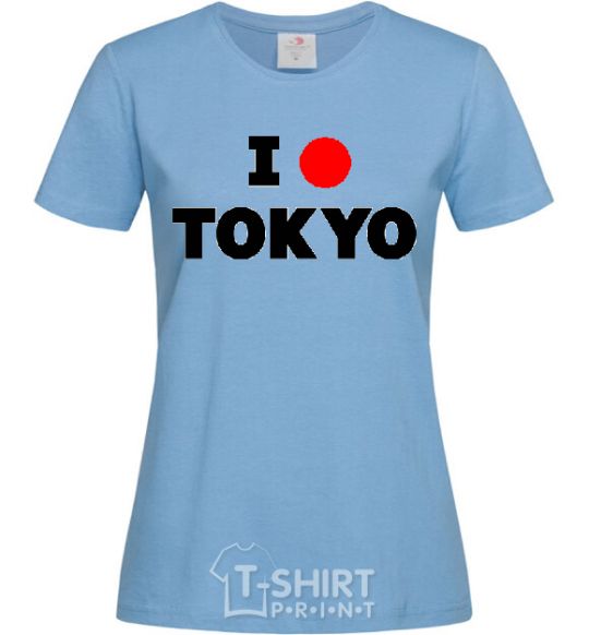 Women's T-shirt I LOVE TOKYO sky-blue фото