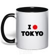 Mug with a colored handle I LOVE TOKYO black фото