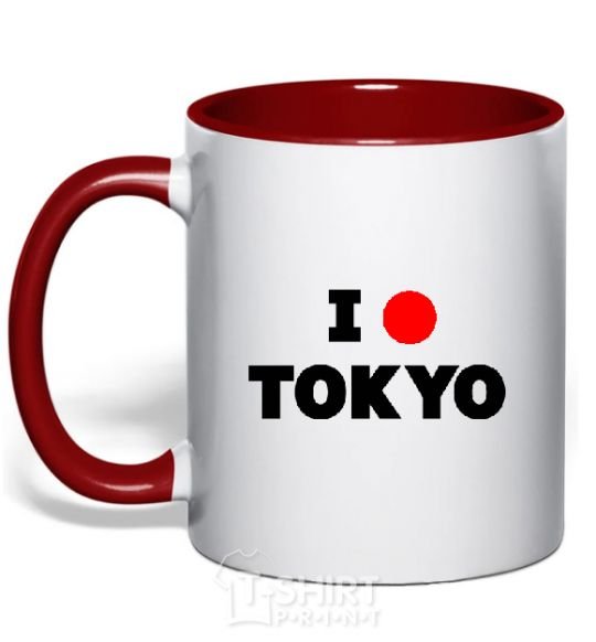 Mug with a colored handle I LOVE TOKYO red фото