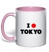 Mug with a colored handle I LOVE TOKYO light-pink фото