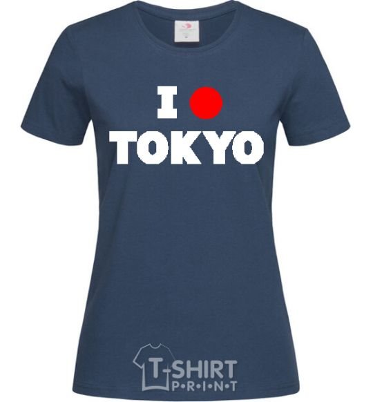 Women's T-shirt I LOVE TOKYO navy-blue фото