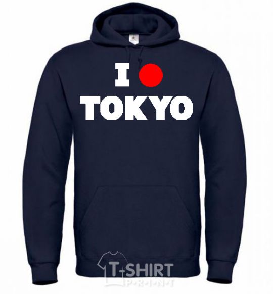 Men`s hoodie I LOVE TOKYO navy-blue фото