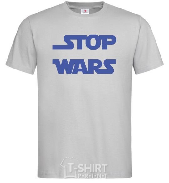 Men's T-Shirt STOP WARS grey фото