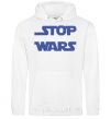 Men`s hoodie STOP WARS White фото