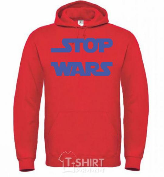 Men`s hoodie STOP WARS bright-red фото