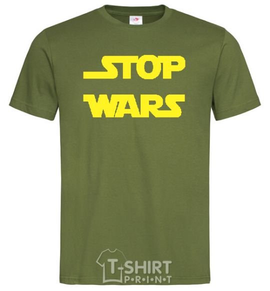 Мужская футболка STOP WARS Оливковый фото