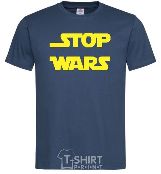 Men's T-Shirt STOP WARS navy-blue фото