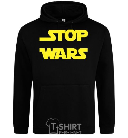 Men`s hoodie STOP WARS black фото